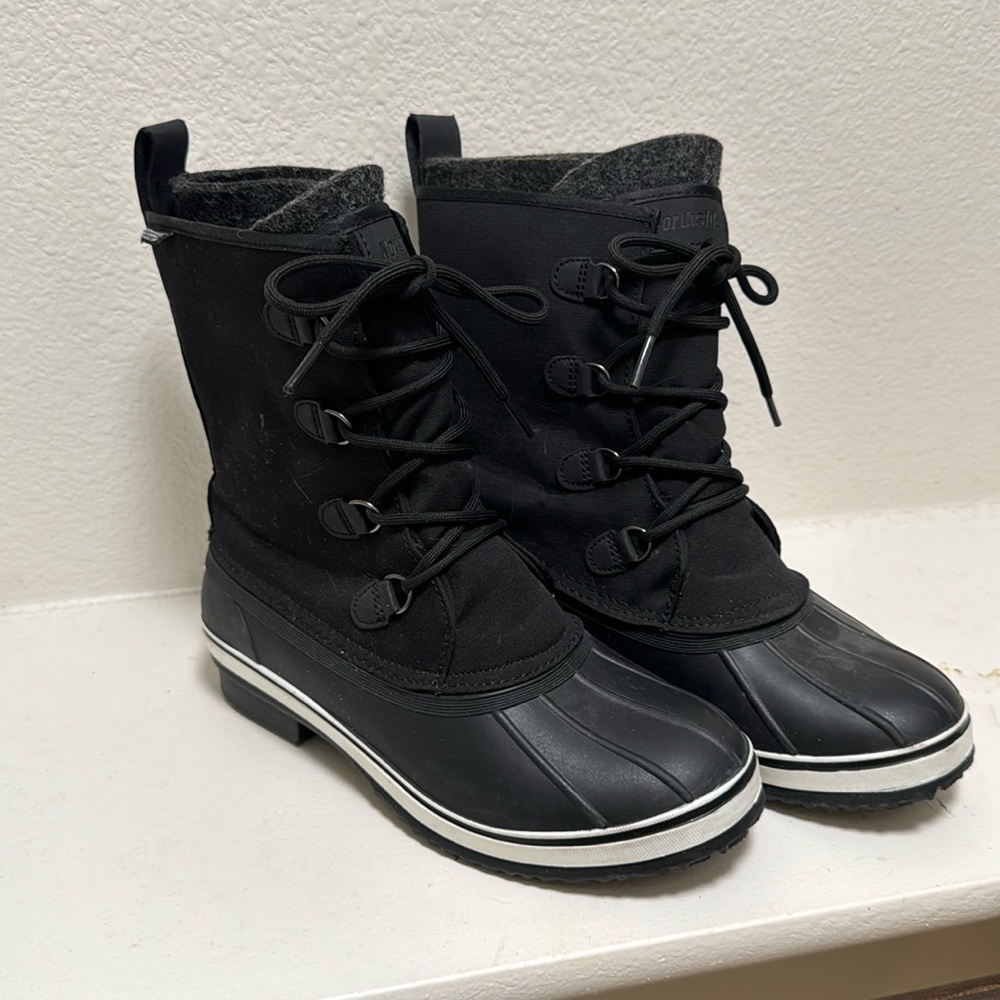 Black waterproof booties